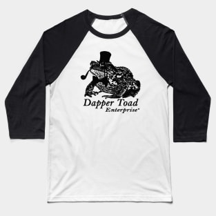 Dapper Frog Enterprise (Black and White) Baseball T-Shirt